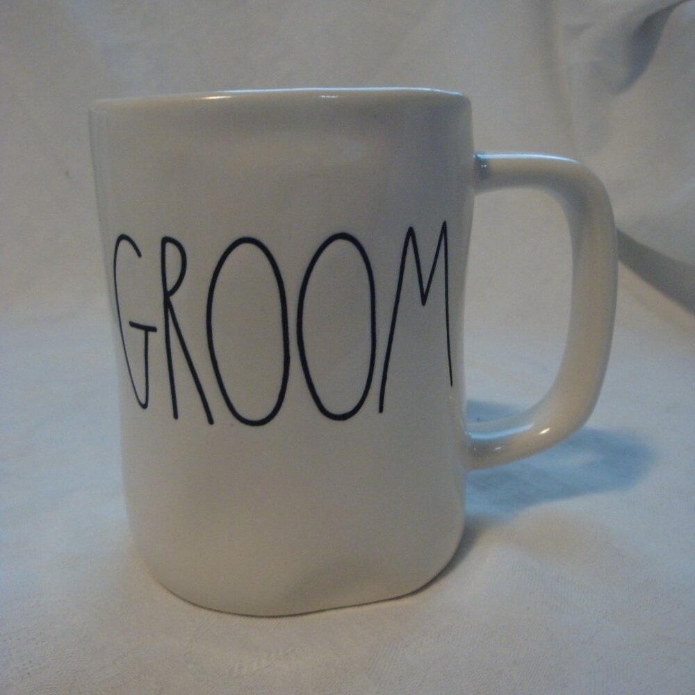 Rae Dunn Artisan Collection by Magenta "GROOM" Coffee Mug 16 oz EUC